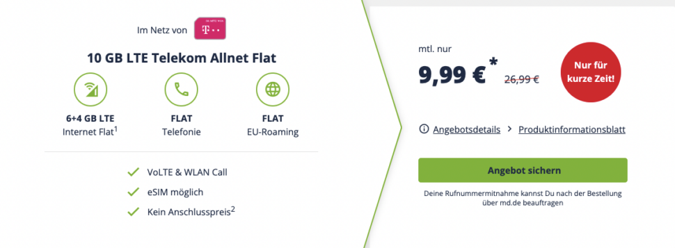 Telekom 10GB Flat Deal
