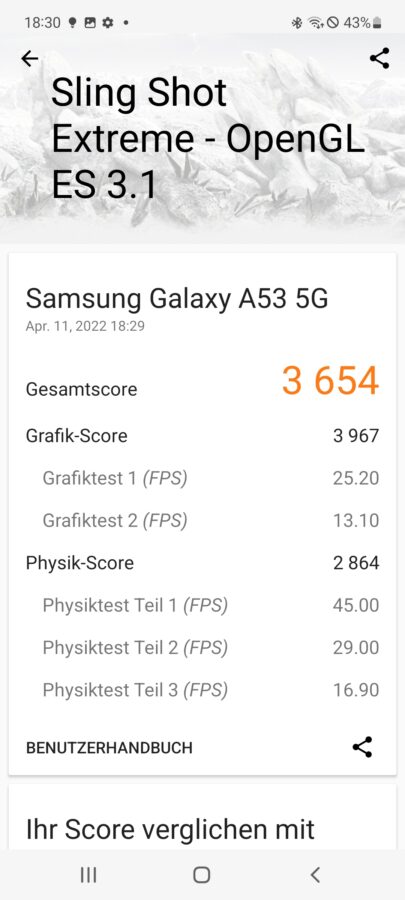 Samsung Galaxy A53 11 183003 3DMark