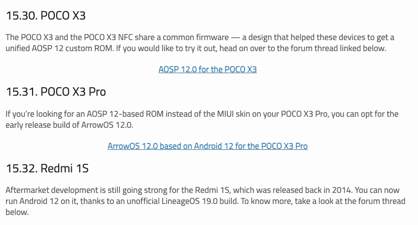 Android 12 Custom ROMs Xiaomi 1