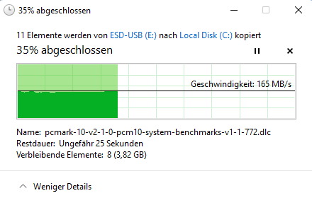 Sandisk USB 3 Stick Geekom Mini PC Geschwindigkeit