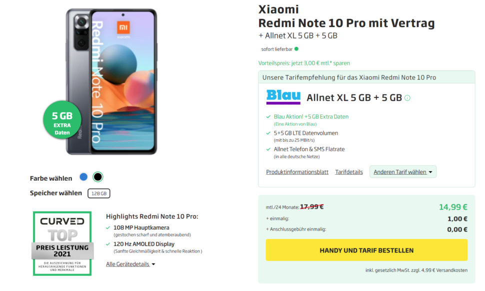 Redmi Note 10 Pro 5G Angebot