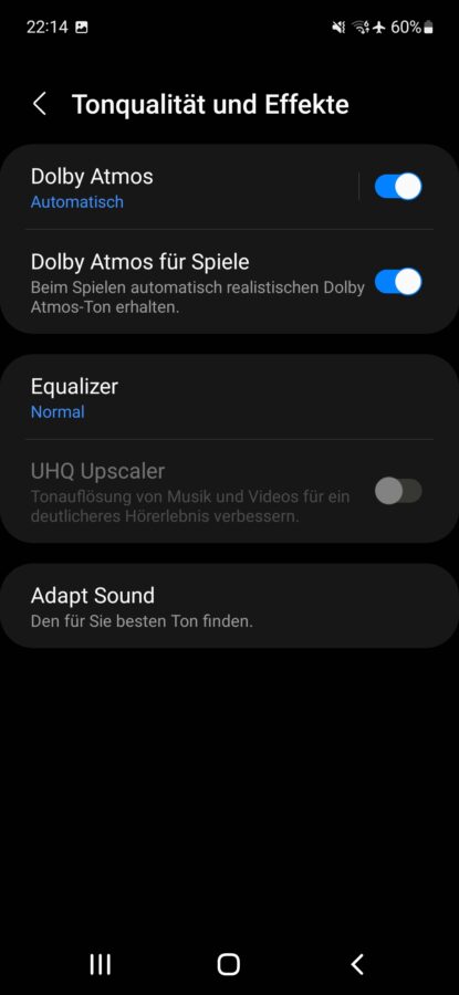 Samsung S21 FE Test Screenshot Konnektivitaet Sound 2