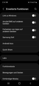Samsung S21 FE Test Screenshot System Features 1