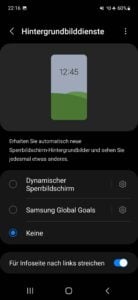 Samsung S21 FE Test Screenshot System Individualisierung 3