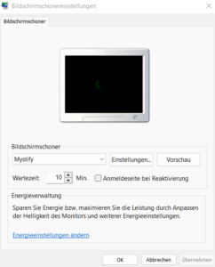 Windows 11 Screenshot Bildschirmschoner