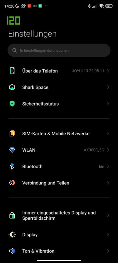 Xiaomi Black Shark 5 Pro Test UI Apps 14