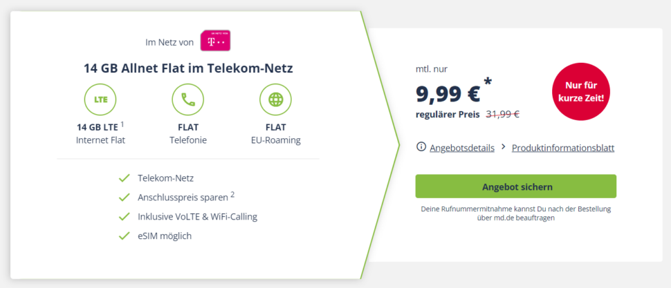14GB Telekom Deal Vertrag