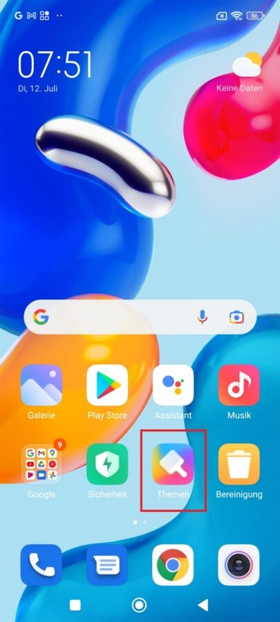 Werbung Theme App Xiaomi aus 1