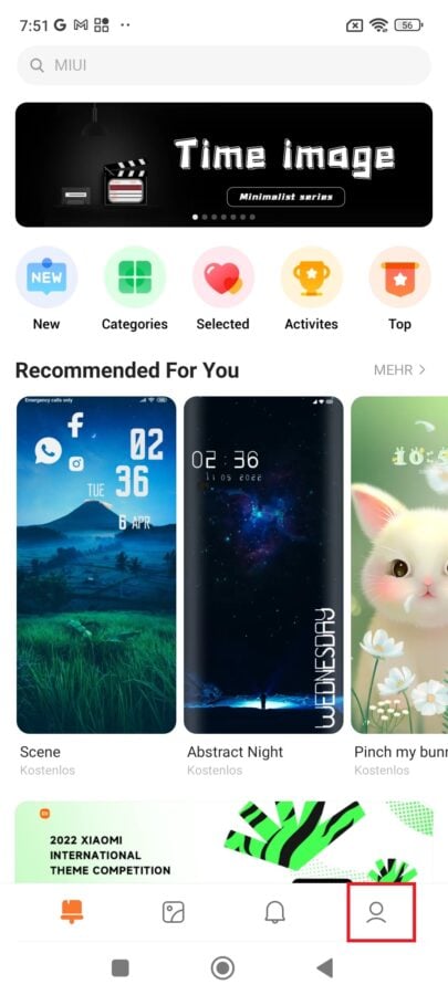 Werbung Theme App Xiaomi aus 2