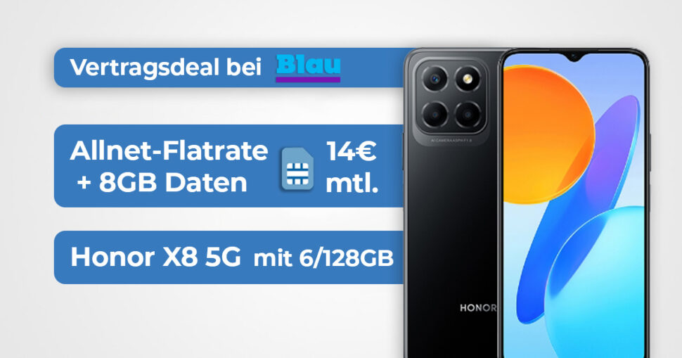Honor X8 5G Blau August 2022 Beitragsbild