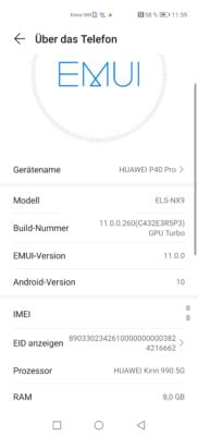 Huawei Emui Informationen 2