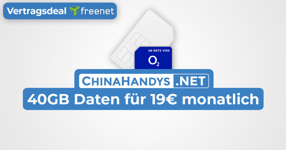 Freenet O2 40GB August 2022 Vertrag Deal Banner