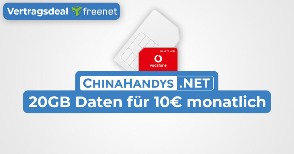 Freenet Vodafone 20GB September 2022 Vertrag Deal Banner