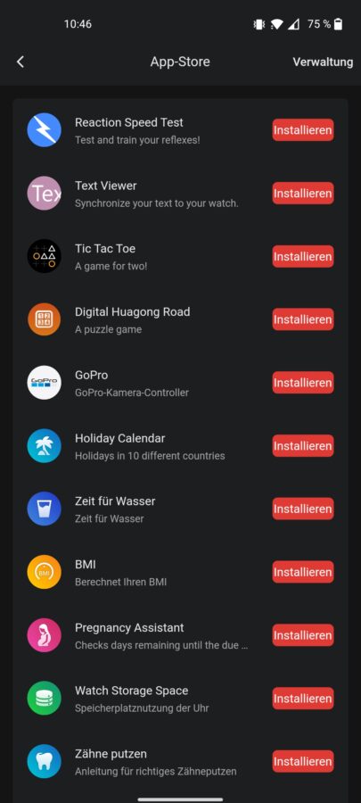 Amazfit T Rex 2 Test Zepp App Store