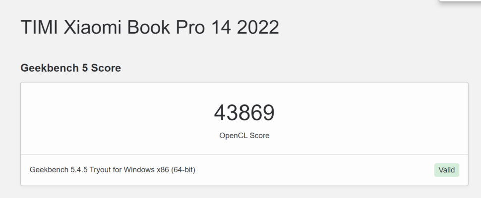 Xiaomi Book Pro 14 2022 Benchmarks 4