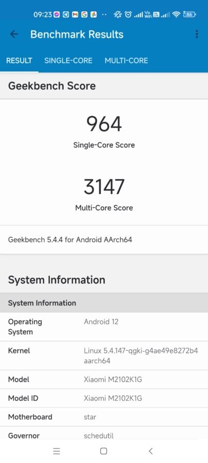 Xiaomi Mi11ultra benchmark geekbench