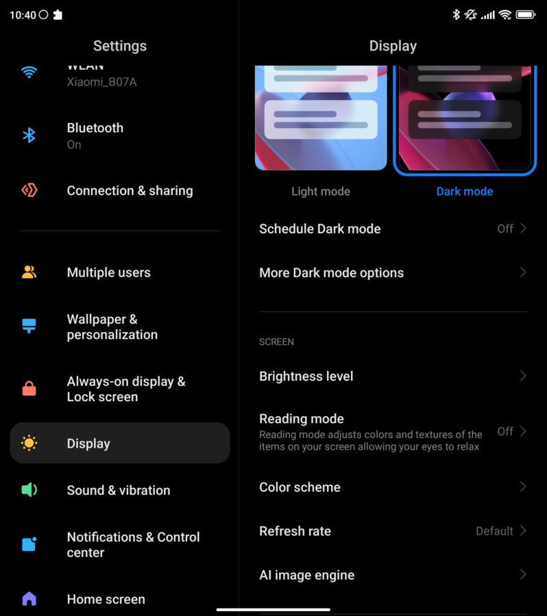 Xiaomi Mix Fold 2 Display Einstellungen 1