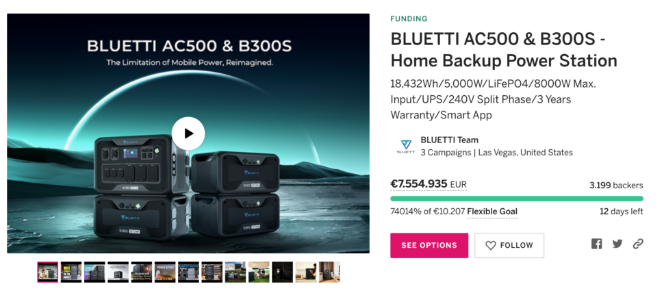 Bluetti AC500 B300S Indiegogo