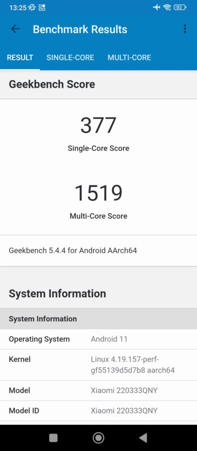 Redmi 10C Test Screenshot geekbench5