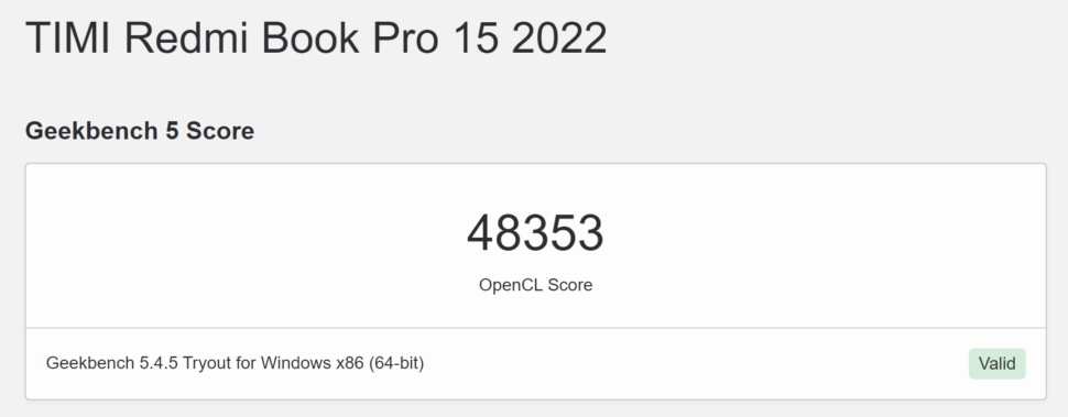 Redmi Book Pro 15 2022 Benchmarks 2 1