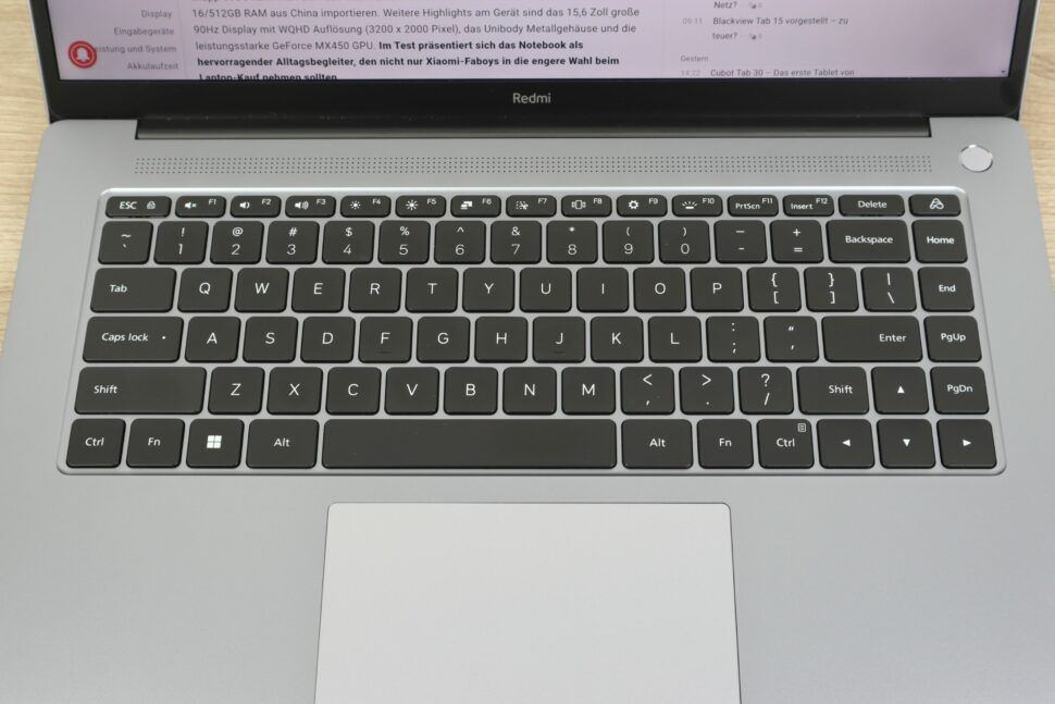 Redmi Book Pro 15 2022 Ryzen Tastatur und Eingabegeraete 4