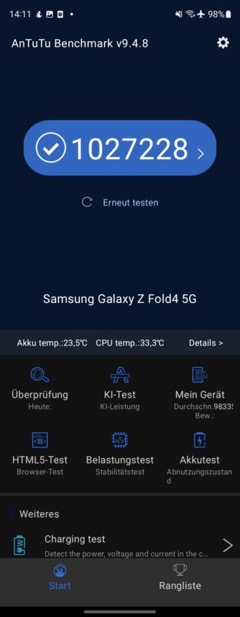 Samsung Galaxy Z Fold 4 Benchmark 1