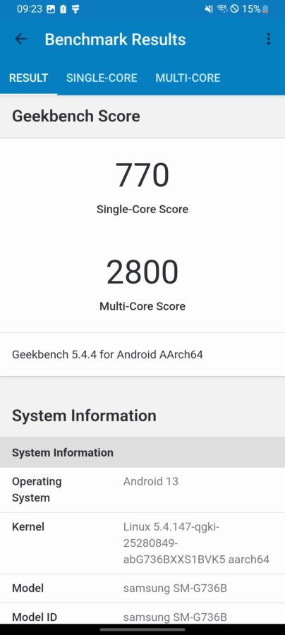 samsung xcover6 pro geekbench