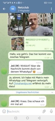 WhatsApp Chat ueber Telegram beantworten und lesen mit Matrix 2