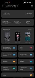 Huawei Watch D Test Screenshots App Uhr Optionen 4