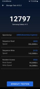 Samsung Galaxy A13 Test Speicher 2