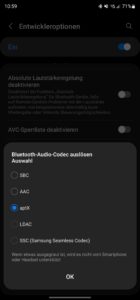 Samsung S23 Ultra Test Screenshot Bluetooth Codec