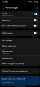Samsung A54 Test Screenshot Konnektivitaet 1