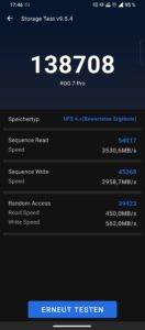ASUS ROG Phone 7 Ultimate Test Screenshot Speicher Bench