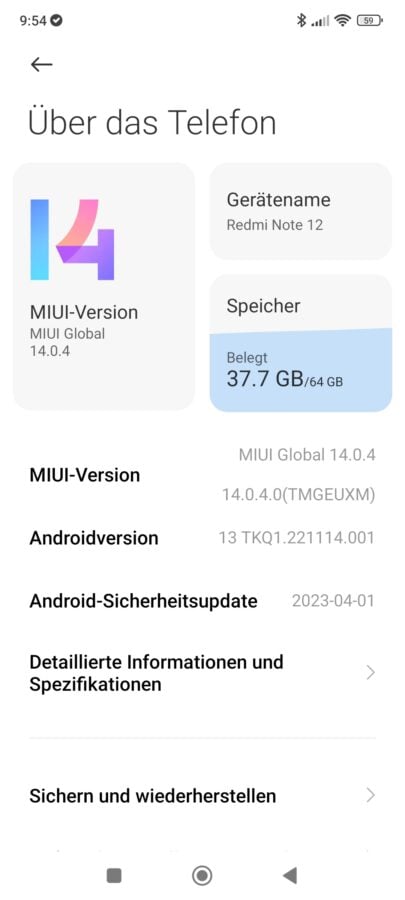 Redmi Note 12 4G MIUI settings 3