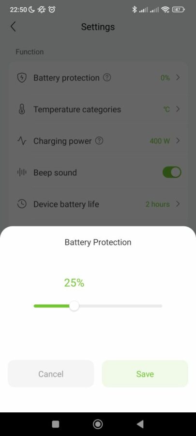 Growatt Infinity 1300 App Battery Protect