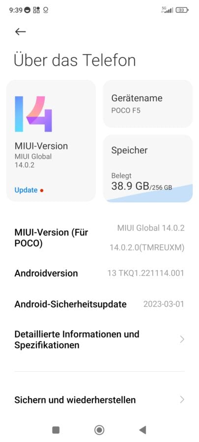 Poco F5 Android 13 MIUI System 5