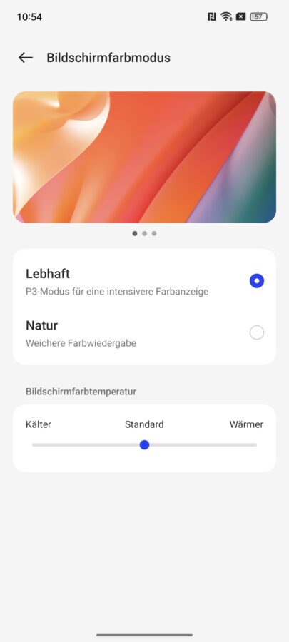 Screenshot C5 Display Farben