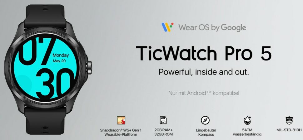 TicWatch Pro 5 vorgestellt Head