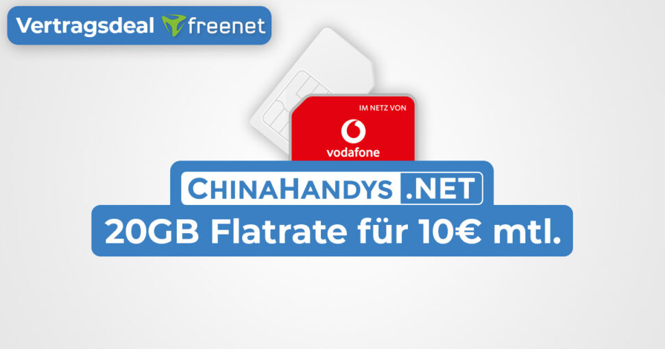 Freenet Vodafone 20GB Juni 2023 Vertrag Deal Banner