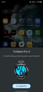 TicWatch 5 Pro Test Einrichtung 2
