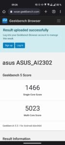 Asus ZenFone 10 Test Screenshot Geekbench 5