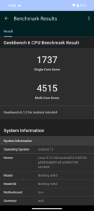 Nothing Phone 2 Test Screenshot Benchmark Geekbench 6