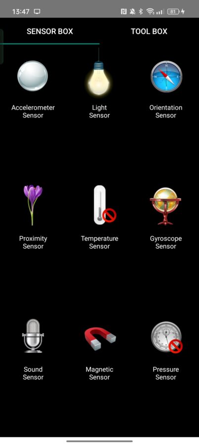 screenshots realme 11pro sensoren