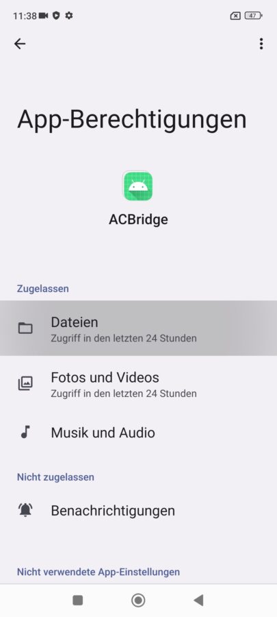 MIUI USB Debugging und ACbridge einrichten 7
