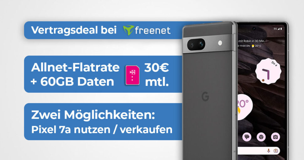 60GB Pixel 7a Telekom Freenet August 2023 Banner
