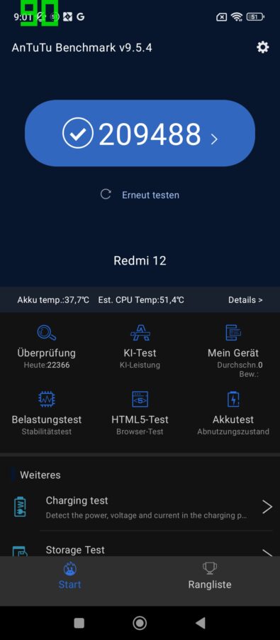 Redmi 12 com.android Antutu 9