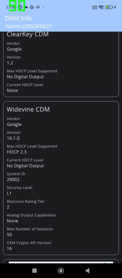 Redmi 12 com.android Widevine L1
