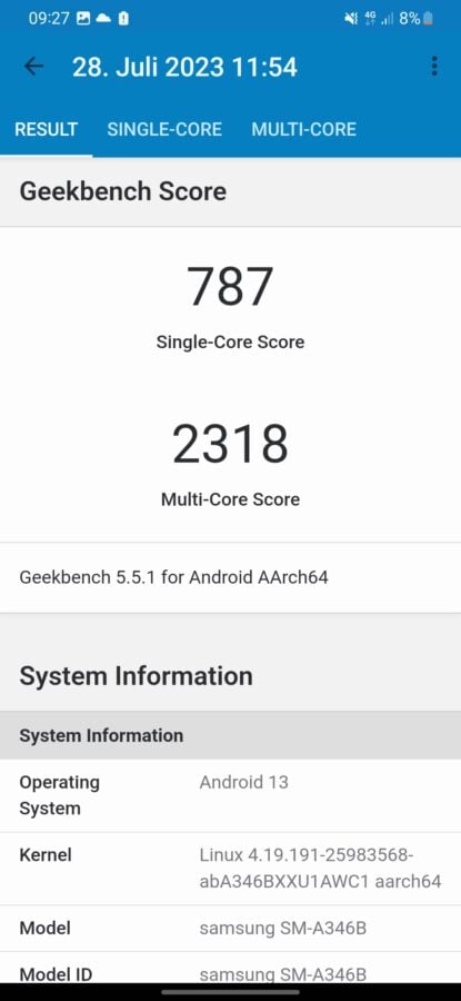 Samsung Galaxy A34 Test AppSystem 29