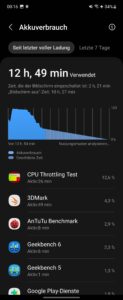 Samsung Galaxy Z Flip 5 Test Screenshot Akku Last