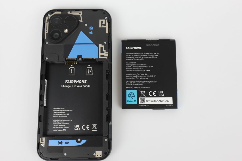 Fairphone 5 Rueckseite Reparatur nachhaltig wechselbare Akku 4